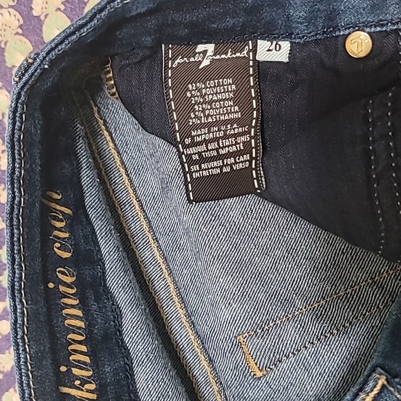 7FAM Kimmie Crop Jeans Stretch Denim - Picture 3 of 9